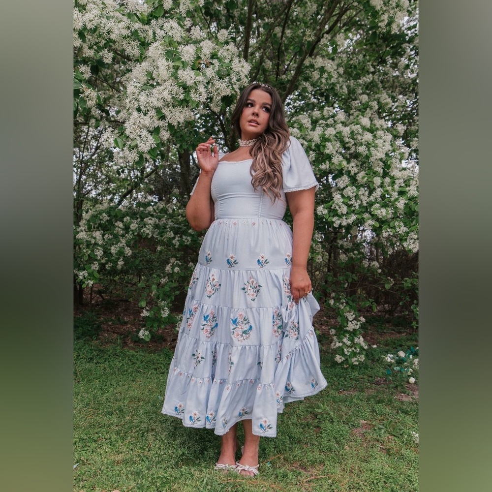 NWT JessaKae Ella Dress in Blue Floral 3X